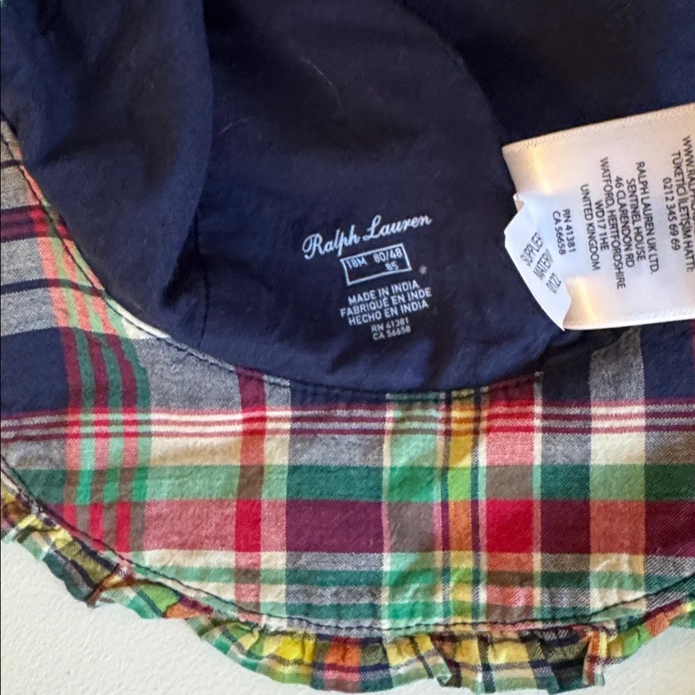 Ralph Lauren Madras Plaid Sunsuit with Hat